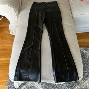 ASOS black faux leather flared pants size 4